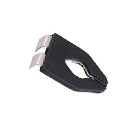 End Hook Replacement TAJ-EH09 for Chalk-Rite Chalk Boxes delivers a quick, secure fit, black metal with clip design, isolated view.