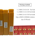 90 Degree End Mill Holder Set With 3 Pieces BAP300R And 10 APMT1135PDER Milling Inserts For Steel Cast Iron Machining