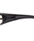 Side view of Endeavor Plus Safety Glasses with wraparound lens and brow guard, featuring durable design for wide field of vision