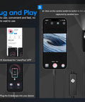 Endoscope with Light, 1920P HD Borescope with app instructions for easy use on iPhone and Android shown on screen