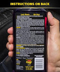 Instruction label of Endurance Tire Gel 16 Oz Purple For A Lasting Gloss Finish, Deep Black And Clean Tires, Weather-Resistant Shine