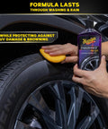 Applying Endurance Tire Gel 16 Oz Purple For A Lasting Gloss Finish, Deep Black And Clean Tires, Weather-Resistant Shine