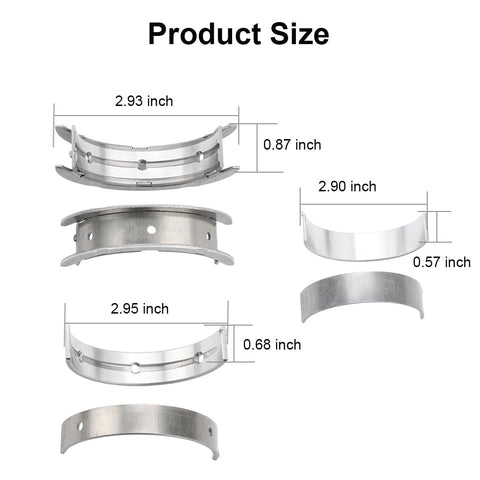 Engine Crankshaft Main And Connecting Rod Bearing Kit For Scion FRS Subaru BRZ Toyota 86 And More Street Ready Fit For Forester Impreza Legacy Outback XV Crosstrek 2011 Through 2022 Replacement Bearings Set with dimensions labeled