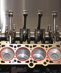 Close-up view of auto engine block and valve covers, suitable for High-Temp RTV Silicone Gasket Maker for Auto Engines and Valve Covers.