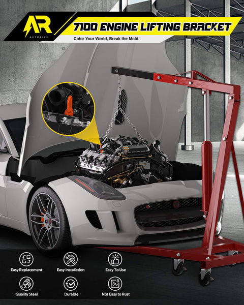 Four Heavy Duty Engine Lift Bracket Set For 5500 Lb Capacity Rust Resistant Engine Support Bars For Lifting Slings And Load Levelers Galvanized Steel With Powder Coat Finish Orange installed in engine hoist lifting car engine.