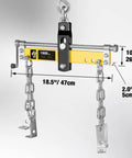 Front view of Engine Load Leveler 1500 lb Capacity for Steel Engine Hoists and Shop Cranes with Adjustable Handle.