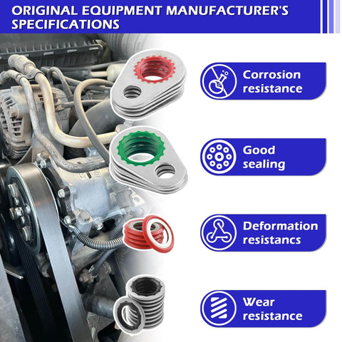 AC O Ring Kit With 139 Pieces Includes 30 Sizes 54 Rubber Gaskets And 85 Spacers shown with engine parts and features