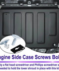 14 Piece Lower Engine Cover Pin Screw Set Includes 6 Radiator Access Pins 2 Lower Cover Bolts And 6 Engine Splash Shield Clips For Honda Civic Accord CRV And Acura Vehicles Replacement Fastener Kit displayed on engine.