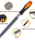 Premium 17-piece file set in a rugged carry case, forged from T12 alloy steel for lasting durability, close-up of ergonomic grip.