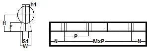 Diagram of ✝️ LWA12-48PD NB Stainless Steel Shaft 48 inch Length Linear Motion with measurements for automation systems.
