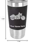 Custom Engraved 20oz Vacuum Insulated Tumbler With Silicone Grip In Black Motorcycle Theme