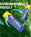 AA And AAA Battery Combo Pack 80 Count 1.5V Carbon Zinc High Energy Batteries in nature setting.