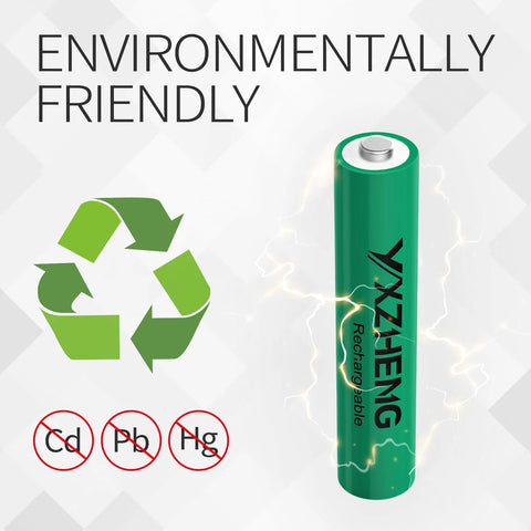 8 Pack AAA NiMH Rechargeable Battery 1.2V 300mAh For Outdoor Solar Lights, showing eco-friendly and recyclable design