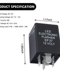 5-Pin LED Turn Signal Flasher Relay To Stop Hyper Flashing EP27 EP27N FL27 EC15 Replacement For Running Lights