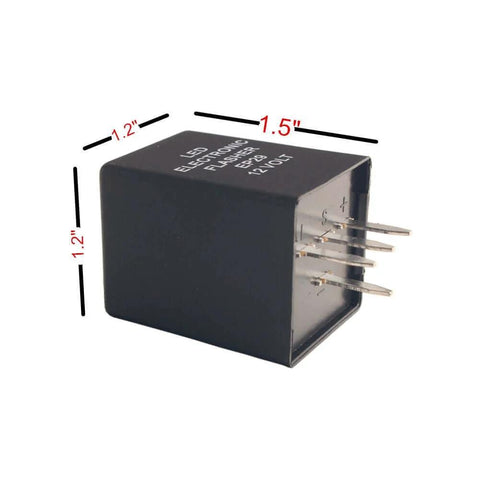 EP29N 4-Pin LED Flasher Relay Fix For Hyper Flash In 12V Turn Signals, viewed from the side, showing dimensions and pins