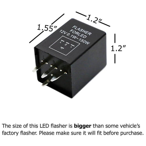 4 Pin EP29 EP29N LED Flasher Relay For Hyper Rapid Turn Signal Blink On 1996–2005 Cadillacs Chevys GMCs And Oldsmobiles, dimensions shown