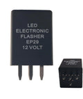 EP29N 4-Pin LED Flasher Relay Fix For Hyper Flash In 12V Turn Signals, LED Compatible Electronic Module, front and side view