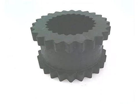 Flexible EPDM Coupling Sleeve 7J One Piece Solid For Motors And Gearbox Clutch Systems By TB Woods, black ribbed cylindrical sleeve