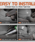Step-by-step installation of Square EPDM Metal Roof Pipe Flashing Boot Fits 5-1/2 to 11-1/2 Inch Pipe OD Gray 14 Inch Base Made In USA
