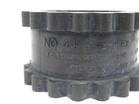 Close-up of 4J Sleeve Coupling Insert EPDM Rubber For 4JE Shaft Couplings TB Woods Compatible Heavy Duty Seal SF Plus Sleeve