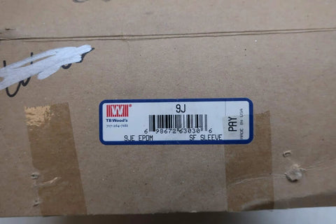 EPDM Sure Flex SF Sleeve For TB Woods 9JE Replacement Part High Durability Industrial Sleeve For Fluid Transfer Systems Includes Identifier R817872 box label view