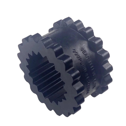 EPDM sleeve coupling insert for 1.5 bore and 2.25 OD fits flexible drive couplings, shown in black with 18 teeth design