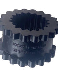 EPDM sleeve coupling insert for 1.5 bore and 2.25 OD, flexible drive couplings, vibration dampening and shock absorption, side view