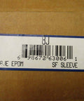 Box with barcode labeled "RJE EPDM SF Sleeve" from TB Wood's, indicating Heavy Duty Sleeve Coupling Insert EPDM Rubber for motors.