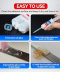 Steps to use Clear Two Part Epoxy Glue For Plastic Metal Wood Ceramic And More Multipurpose Waterproof Adhesive In A 1.76 oz Syringe
