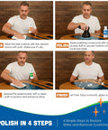 Restore scratched and oxidized epoxy surfaces with a complete 3 Piece Epoxy Resin Polishing Kit shown in four steps on table