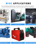 Wide applications of M6 rubber isolator mounts in air compressors, generators, water pumps, and mechanical equipment.