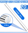 ER308L Stainless Steel TIG Welding Rods 0.0625 Inch Diameter 16 Inch Length Pack Of 20 size dimensions illustration