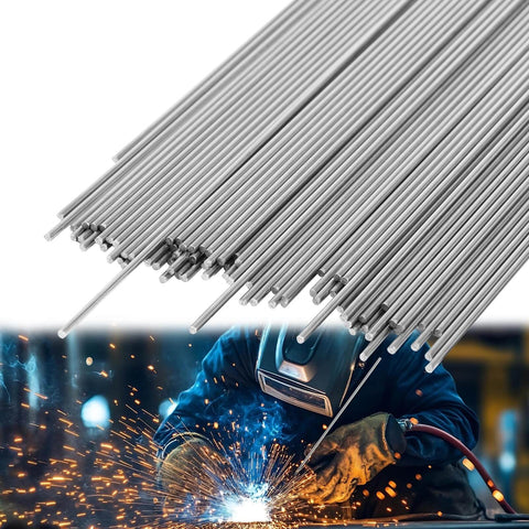 ER308L Stainless Steel TIG Welding Rods, Pro Grade 1/16 Inch By 16 Inch, 1.5 Pound Package shown with welder.