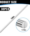 30 Pcs ER308L Stainless Steel TIG Welding Rods Set 1 16 Inch Filler Wire Low Splatter And Corrosion Resistant, size details
