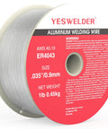 Spool of YESWELDER Pro Grade ER4043 Aluminum MIG Welding Wire for Aluminum Alloys 035 Inch Diameter 1 Pound