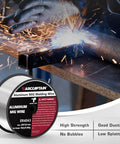 ER4043 Aluminum Welding Wire For MIG.035 Inch Diameter 1 Pound Spool AlSi5 in action welding aluminum with sparks