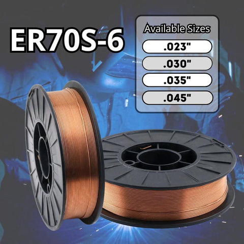 Mild Steel MIG Welding Wire ER70S-6 10 Lb Copper Coated Spool 0.030 Inch for GMAW Shielding Gas CO2 or Argon Mixed