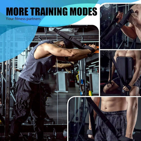Athlete using Ergonomic Resistance Cable Attachments With Antislip Grip for varied strength training in gym setting