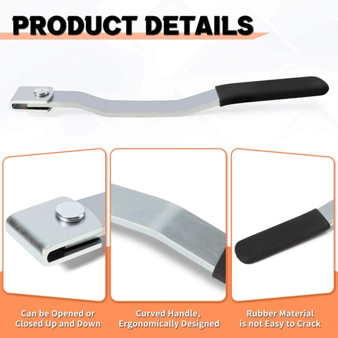 Durable cargo trailer door hasp with a lockable 1-1/4 inch wide pad shown with curved rubber handle and stainless steel body.