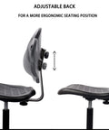Table Height Chair Stool Deluxe Ergonomic Polyurethane Chair With 5 Inch Height Adjustment adjustable back view