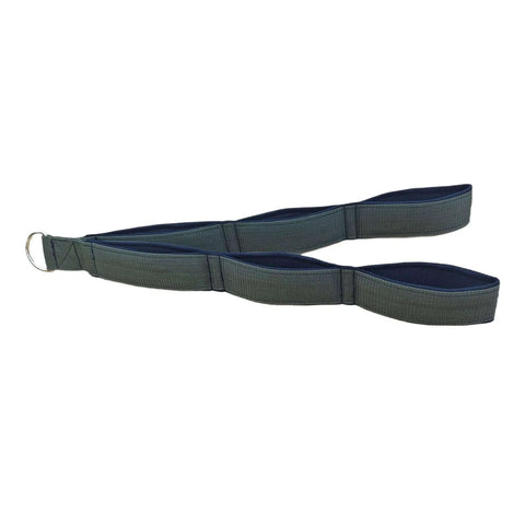 Ergonomic Resistance Cable Attachments With Antislip Grip for Universal Gym Equipment, gray fabric strap, metal ring.