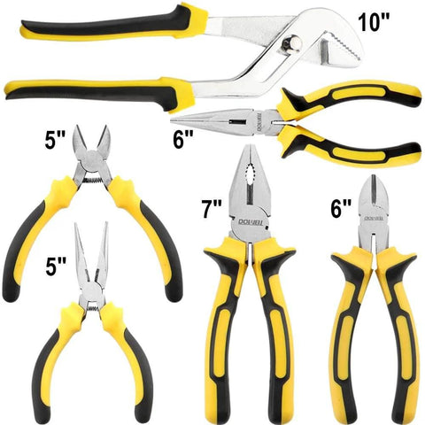 24 Piece Homeowner Tool Set With Portable Tool Bag For Everyday Home Fixes, Ergonomic TPR Handles, heat treated pliers set