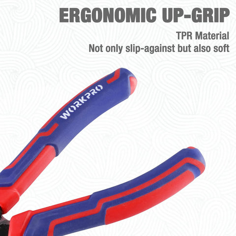 Gros plan sur la pinceNeedle haut de gamme Inch  20 Inch  avec coupe-fil, en acier CRV ultra-résistant, avec poignées antidérapantes, Model .