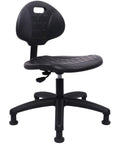 Table Height Chair Stool Deluxe Ergonomic Polyurethane Chair With 5 Inch Height Adjustment, shown with black seat and backrest.