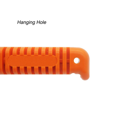 Close-up of Pro Grade Seam Roller Hand Roller handle showing hanging hole for easy storage and grip detail.