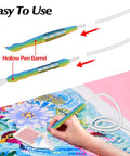 Ergonomic Vacuum Diamond Painting Pen Two Pack With Straight Tip And Angled Tip Lightweight Slick Grip For Long Crafting Sessions