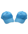 Two blue ESD Anti Static Sun Caps with Hard Brim for Cleanrooms and Industrial Work 5 Pack featuring conductive fabric and breathable mesh.