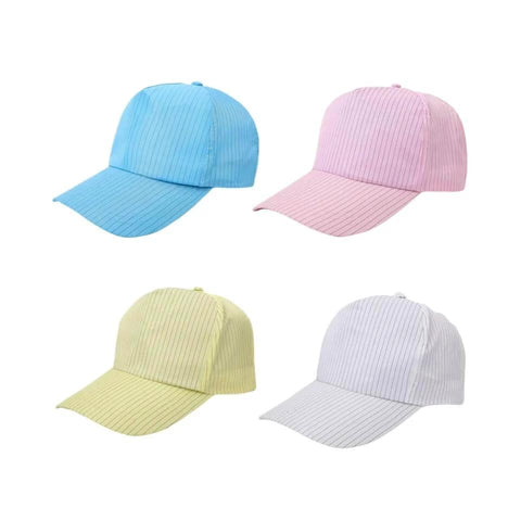 Colorful caps assortment including blue for ESD Anti Static Sun Caps With Hard Brim For Cleanrooms And Industrial Work 5 Pack Blue