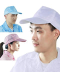 ESD Anti Static Sun Caps With Hard Brim For Cleanrooms And Industrial Work 5 Pack Blue, featuring durable, breathable mesh design