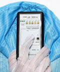 Testing ESD Anti Static Sun Caps With Hard Brim For Cleanrooms And Industrial Work 5 Pack Blue with conductivity meter